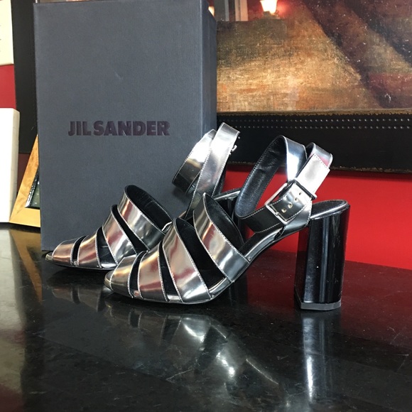 JIL SANDER Silver Strappy Heels 6.5 NIB and NWD! ➡️See description. - Picture 11 of 16